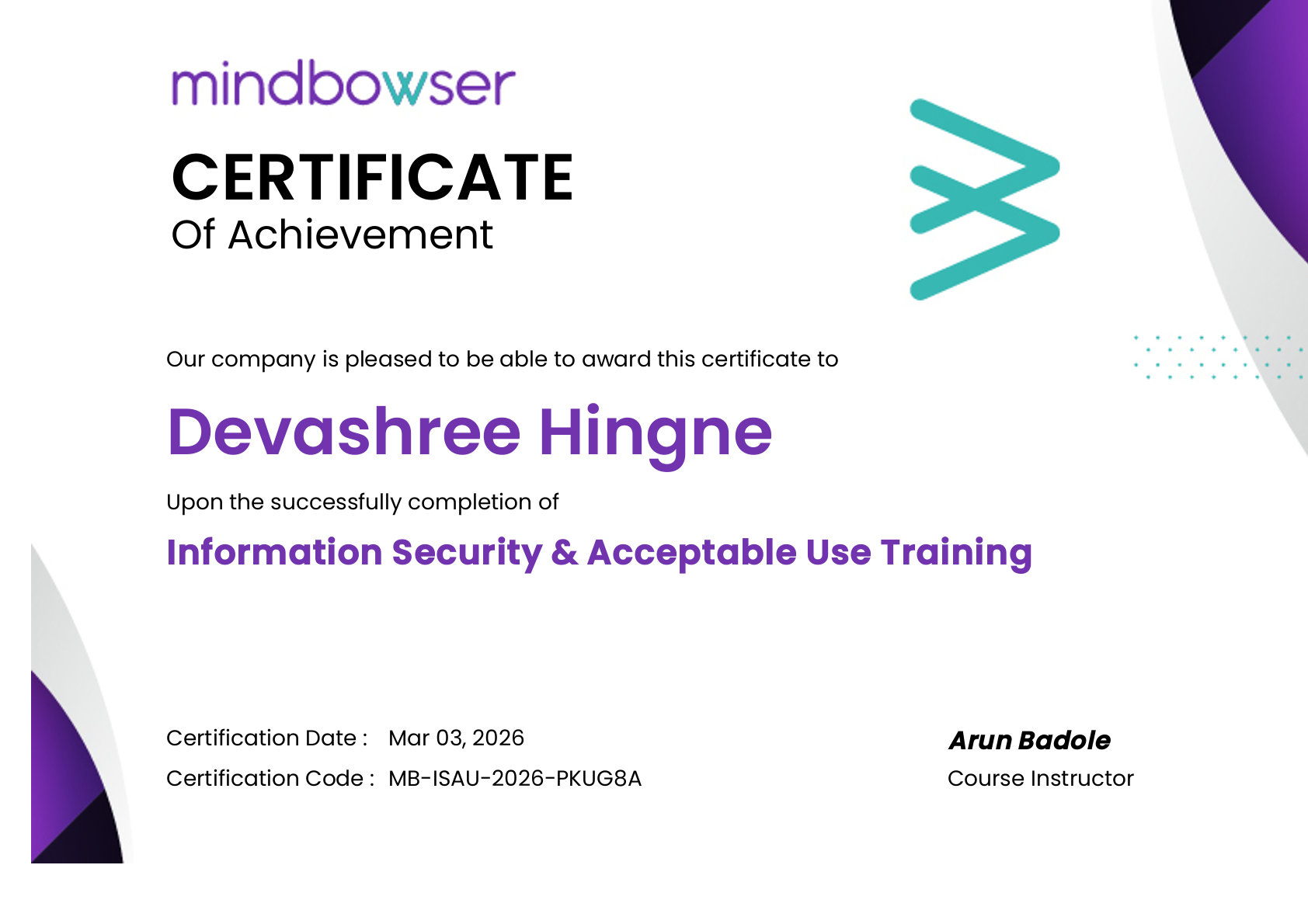 Certificate